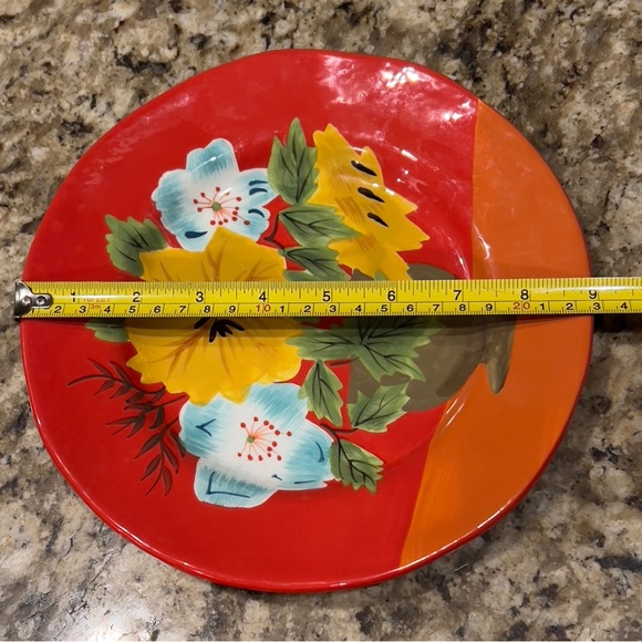 5 CAROL ANDERSON SIGNATURE POTTERY COLLECTION PLATES 9". HANDPAINTED - Picture 3 of 3